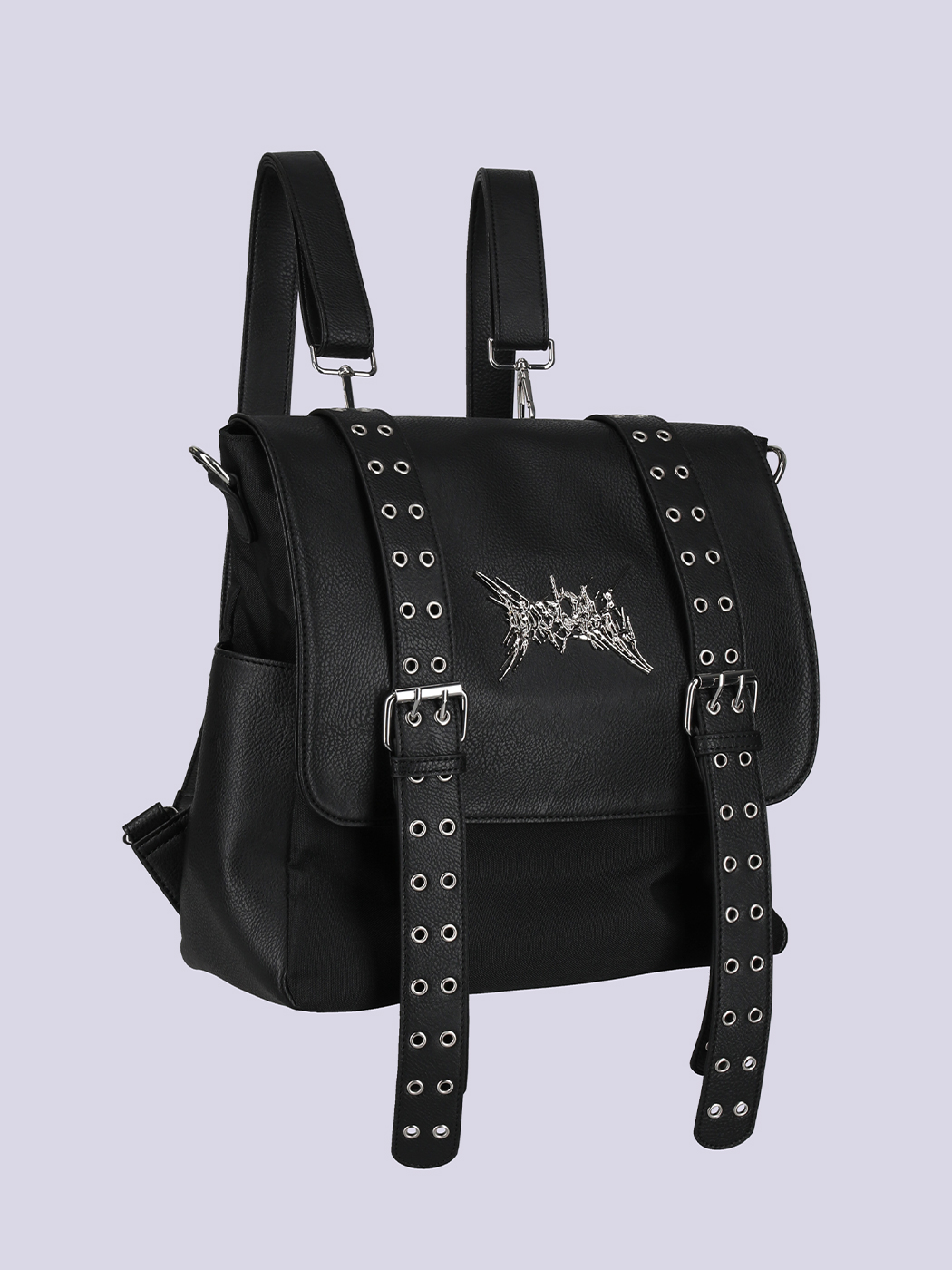 IMVAL PU Leather Backpack リュック Adventurer Rubberized Backpack - Black | Fashion Nova
