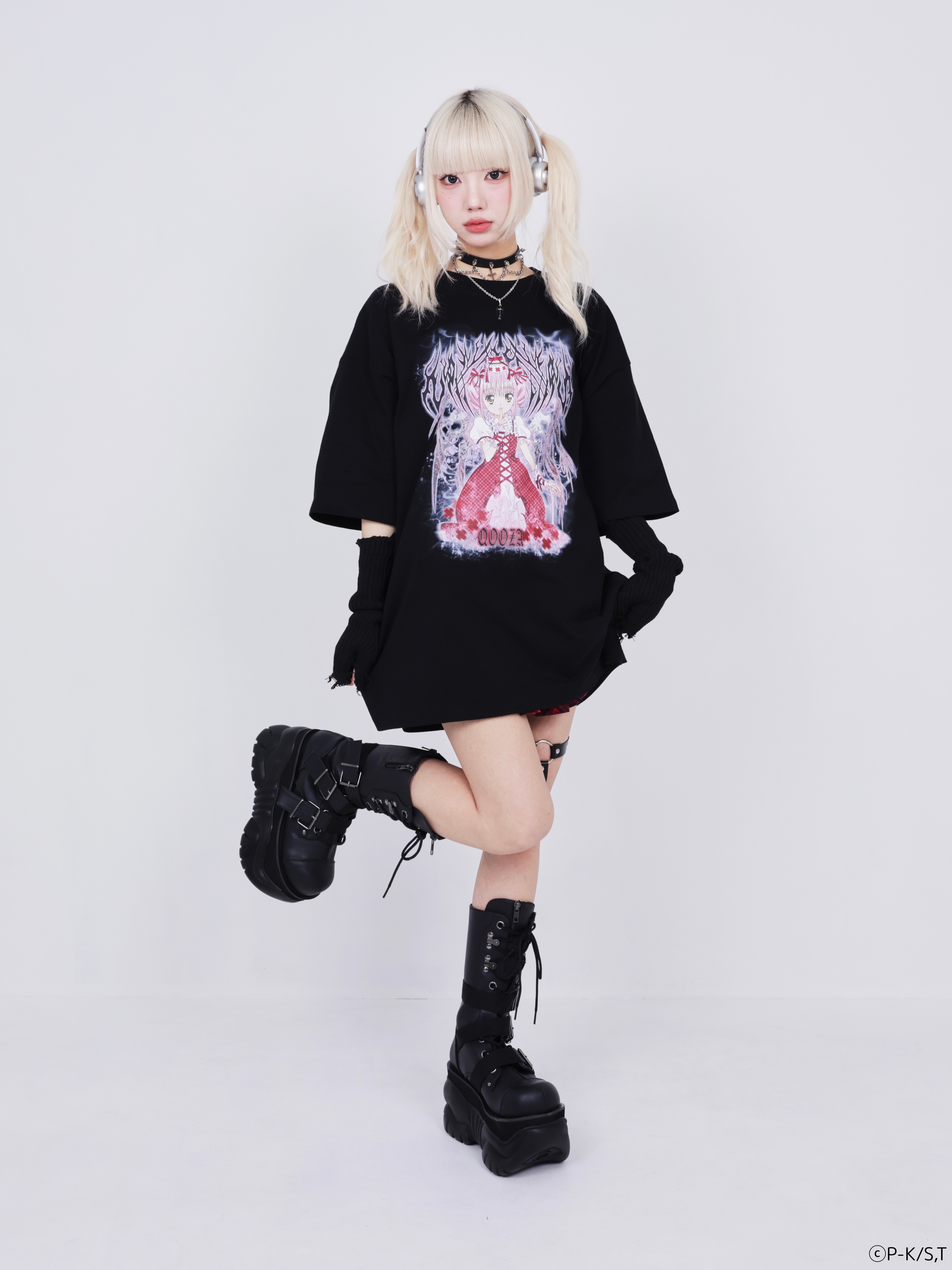 しゅごキャラ　tシャツ　qooza フリーサイズ QOOZA × しゅごキャラ！ / ビックシルエット TEE - QOOZA