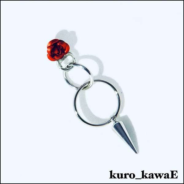 kuro_kawaE / 薔薇と棘のピアス 両耳用［赤］（300890） - QOOZA