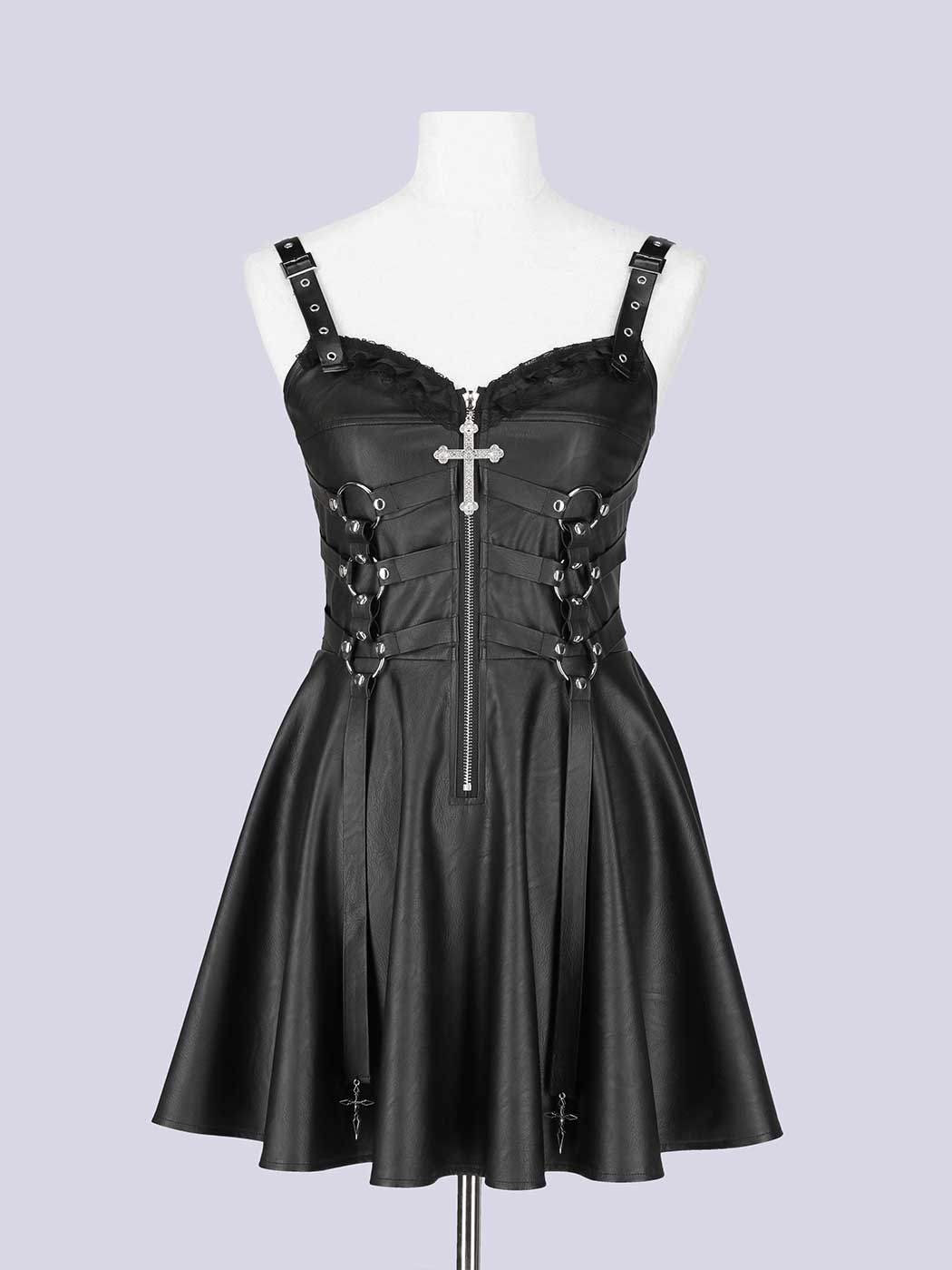 IMVAL / Harness Leather Dress [BLK] - QOOZA