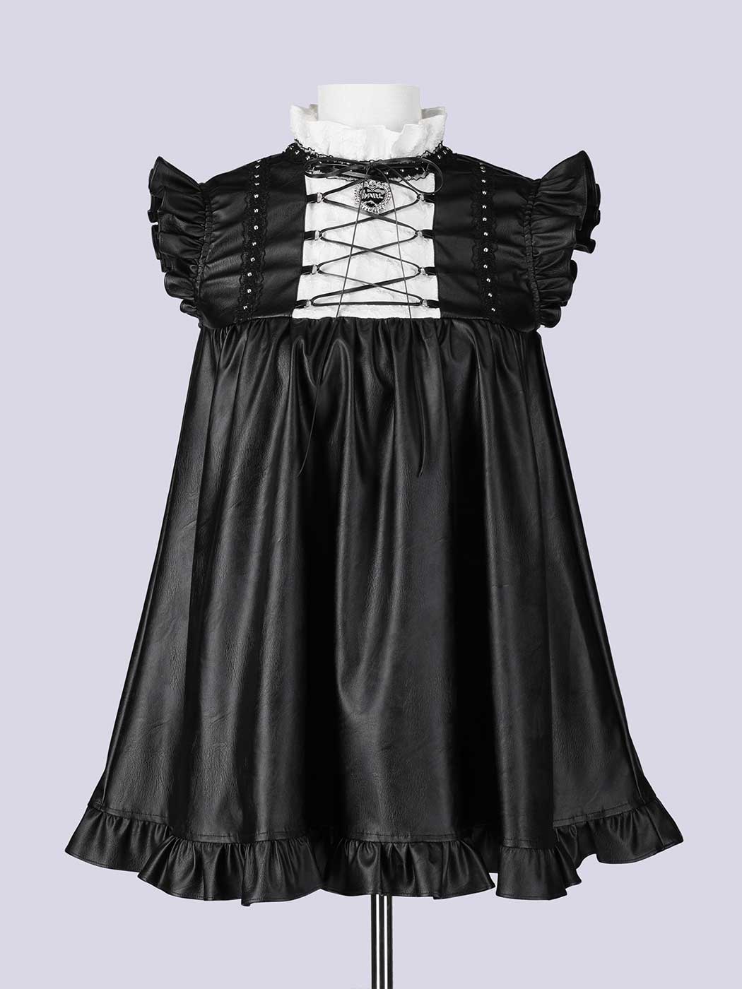 IMVAL / Leather Doll Dress [BLK] - QOOZA