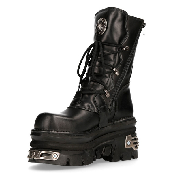 New rock ニューロックブーツ　M-373MT-4C 取り寄せ]M-373-S4 / プレート / 厚底ブーツ / 本革【NEW ROCK