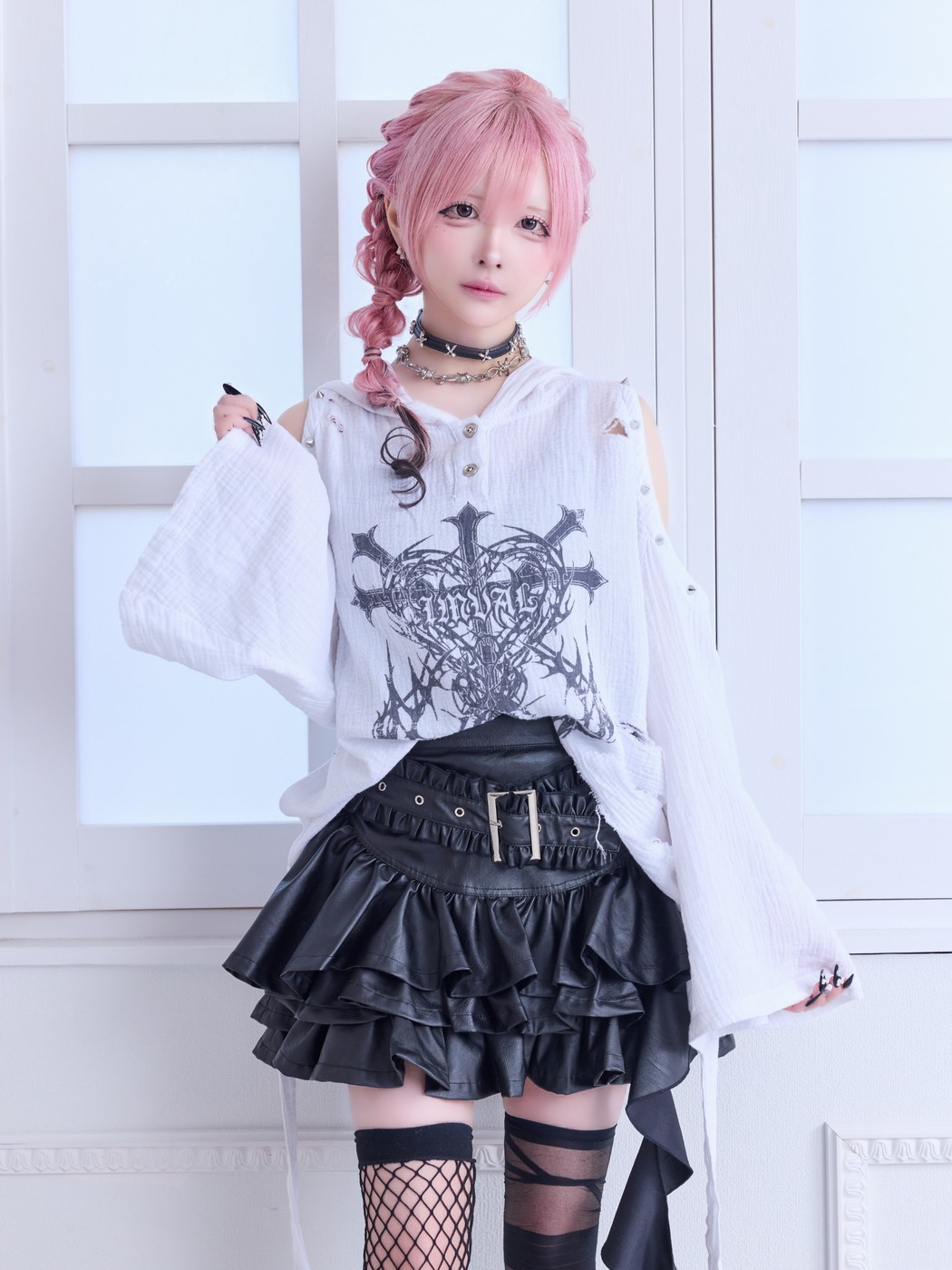 QOOZA IMVAL レザースカート IMVAL / Layered Ruffle Belted Skirt［PU］ - QOOZA