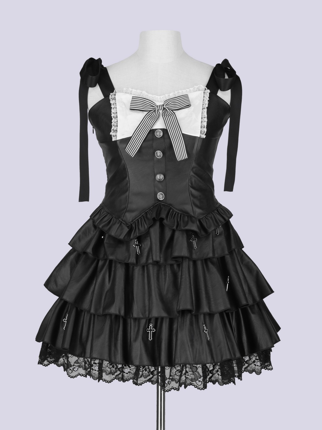 IMVAL / Cross Ribbon Tiered Dress - QOOZA