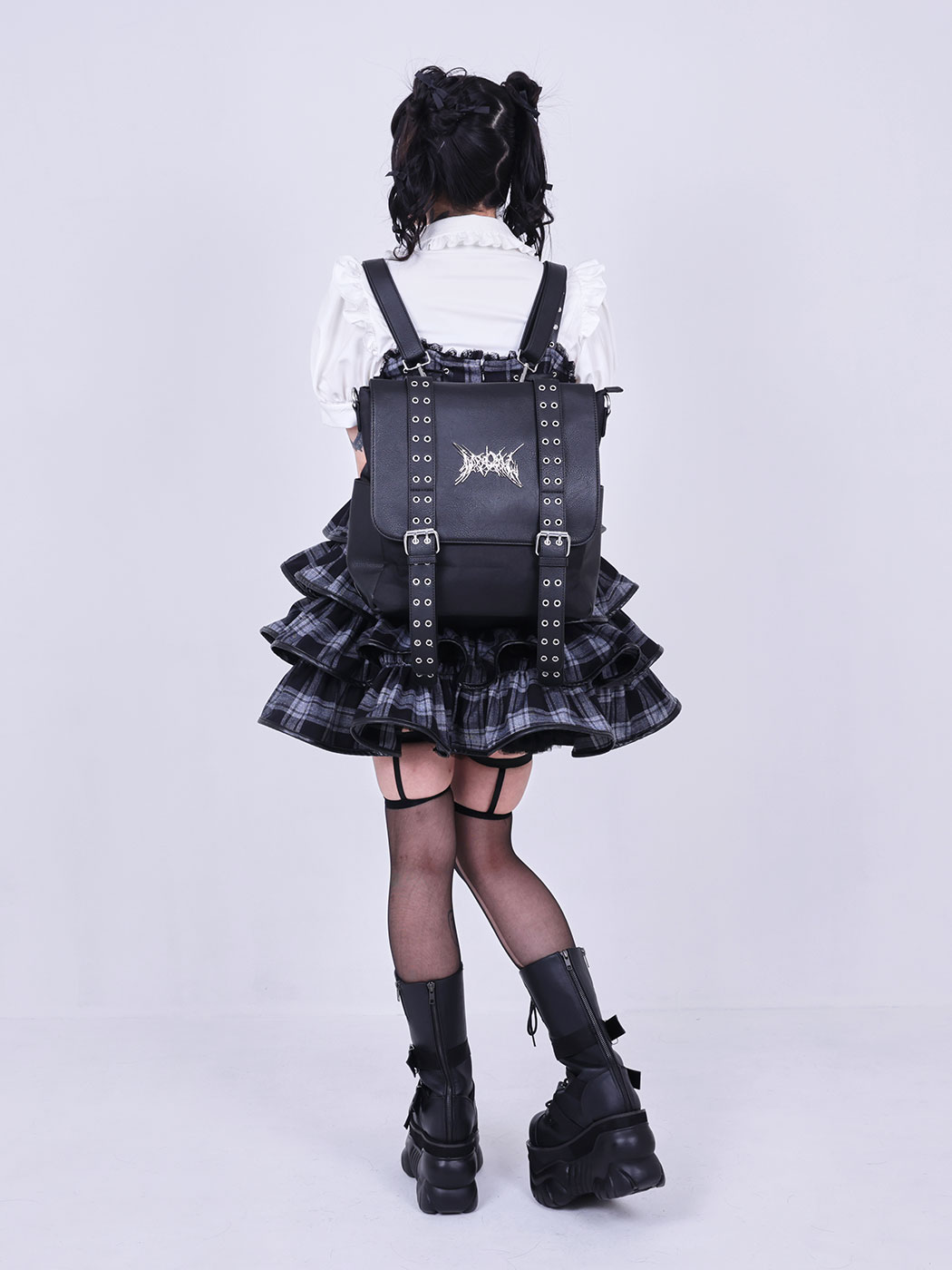 IMVAL PU Leather BackpackリュックQOOZA ヴィラン系 IMVAL / PU Belt Backpack - QOOZA