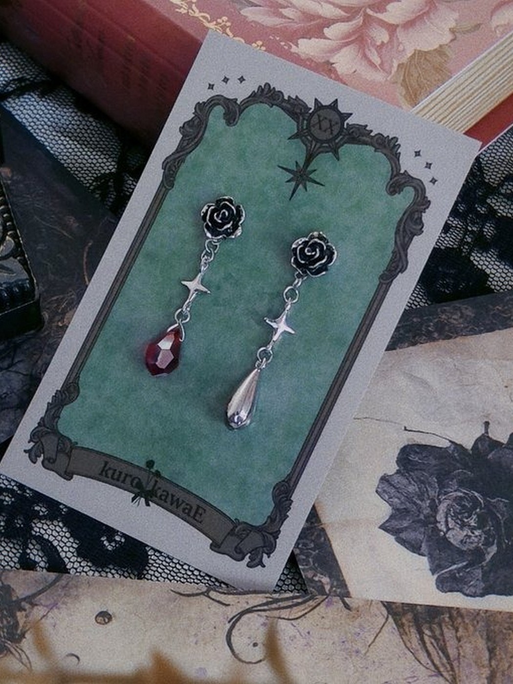 kuro_kawaE / 薔薇の雫ピアス-イヤリング - QOOZA