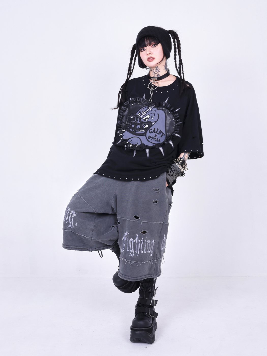 IMVAL×GALFY Bondage Dog Hoodie［WHT］ Howl-o-ween Candy Craze