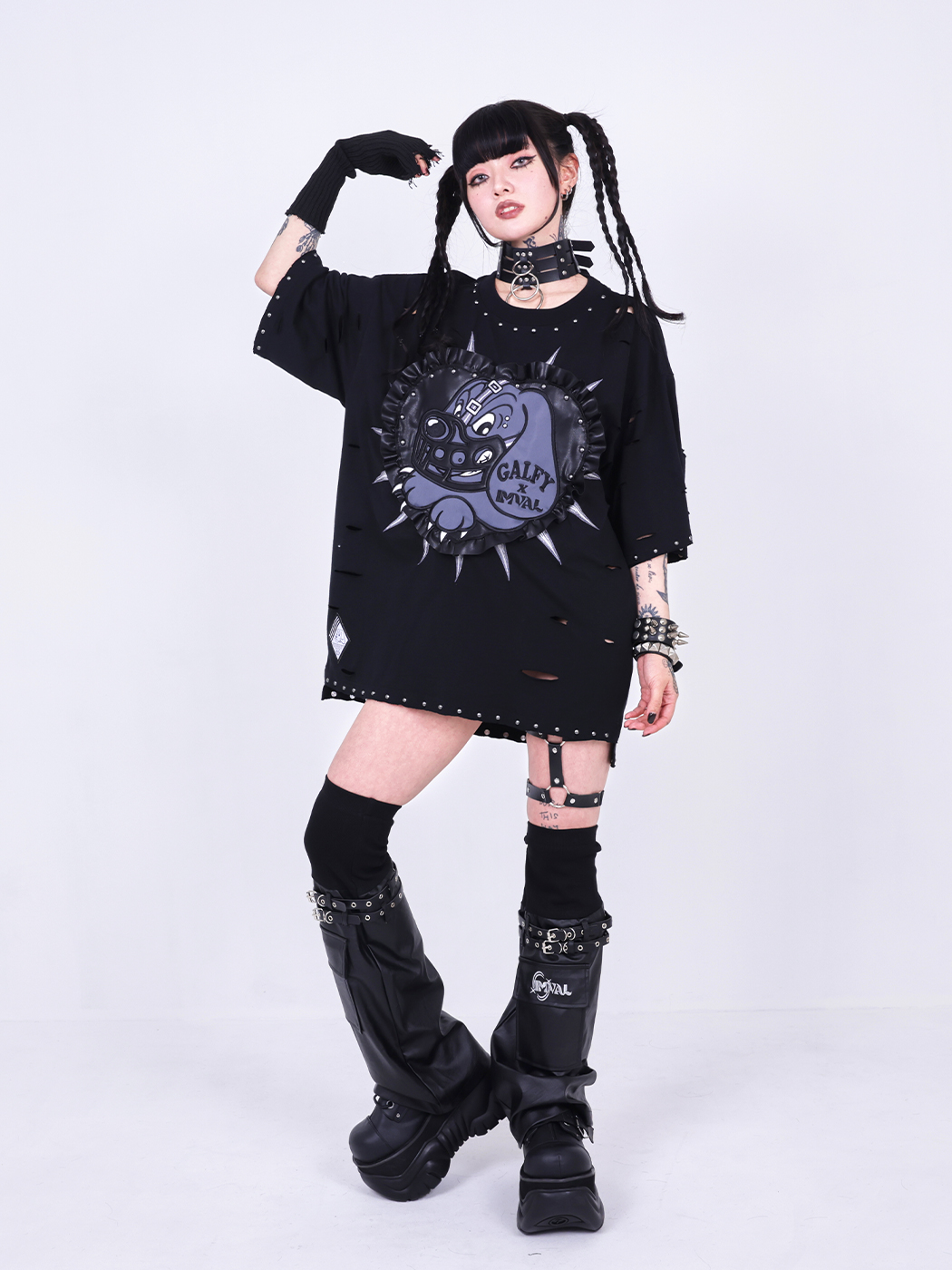 GALFY IMVAL Tシャツ　ブラック IMVAL×GALFY / Bondage Dog TEE［BLK］ - QOOZA