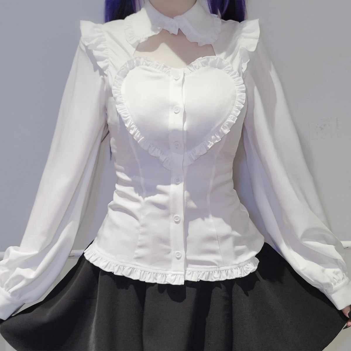 IMVAL / Heart Shirt［WHT］（IMV003-WHT） - QOOZA