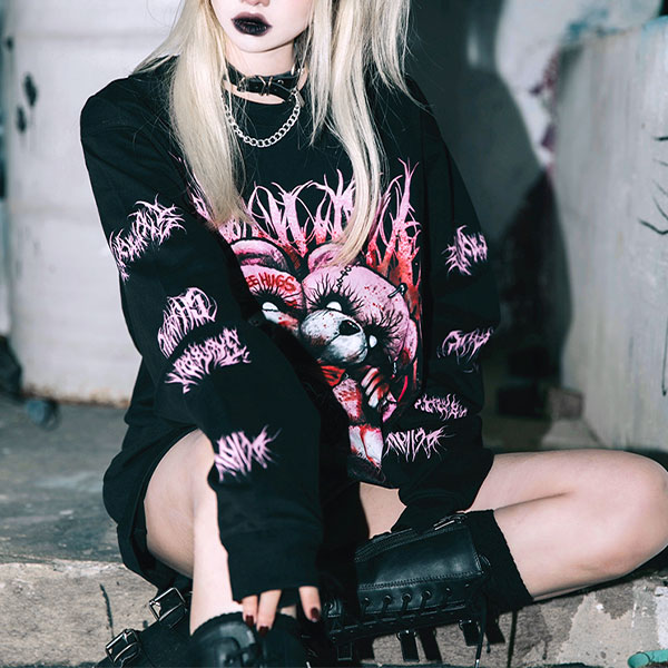 QOOZAセレクト / ［EKHLAS］Dark Bear L/S TEE（EK004） - QOOZA