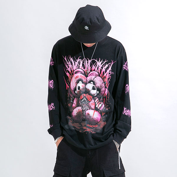 QOOZAセレクト / ［EKHLAS］Dark Bear L/S TEE（EK004） - QOOZA