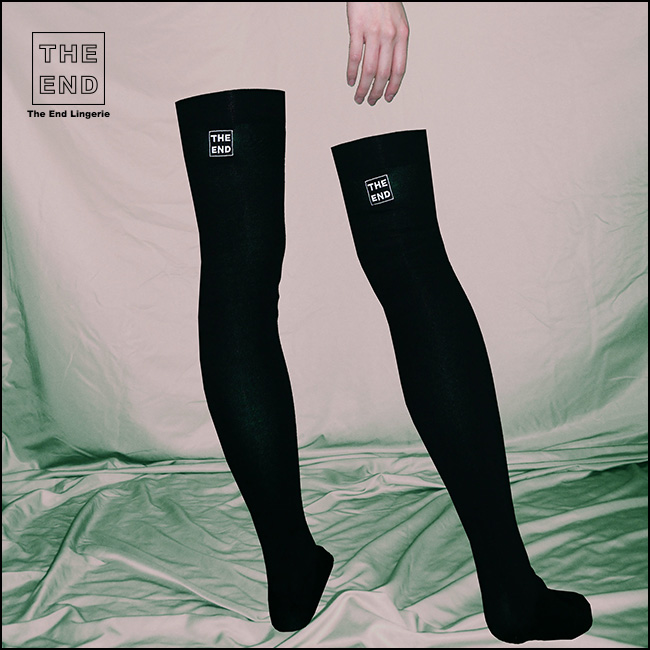 The End Lingerie / The End Thigh High Socks With White Embroidery  ニーハイソックス（850048）
