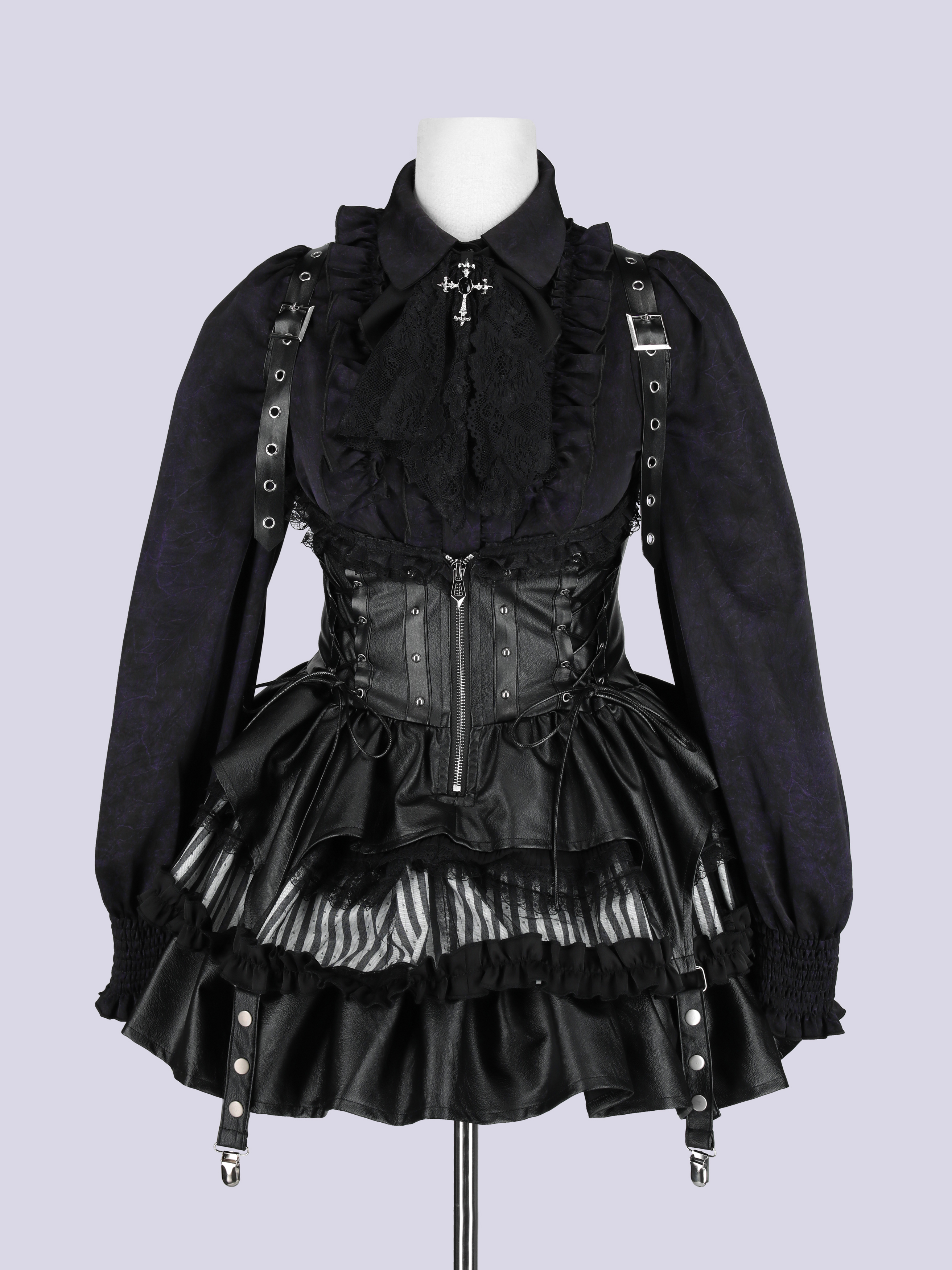 スカート IMVAL / Frill Leather Dress [BLK] IMVAL / Frill Leather Dress [BLK] - QOOZA