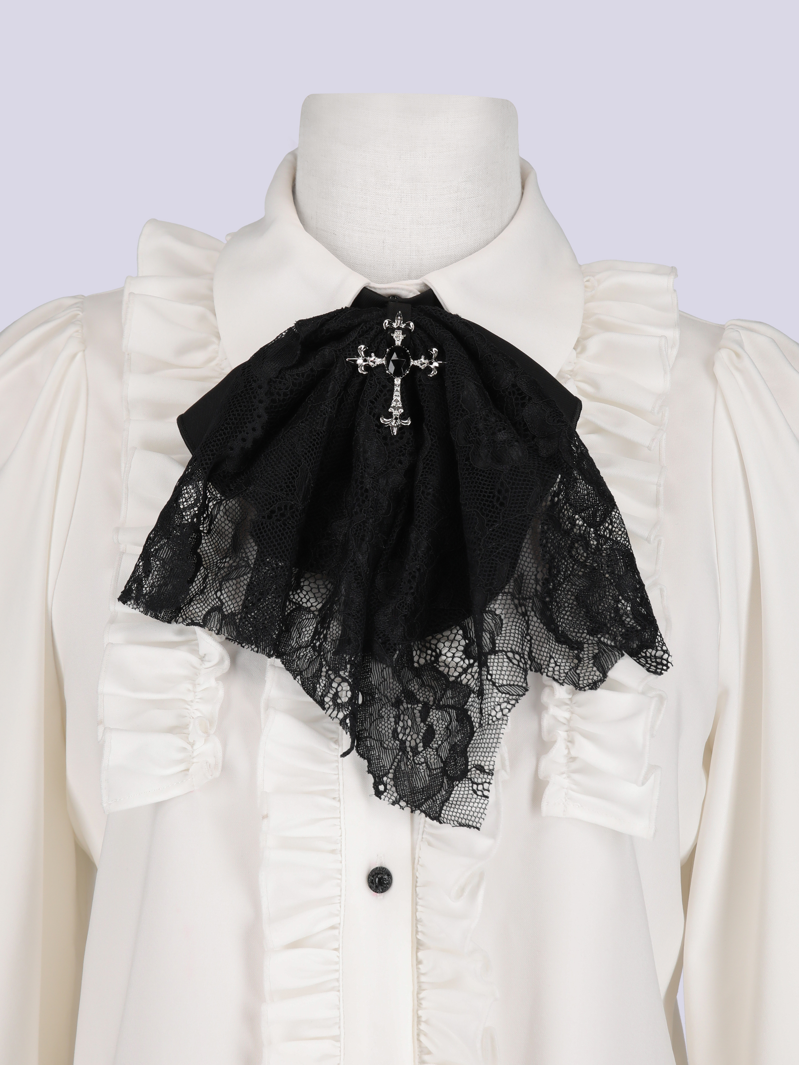 IMVAL / Classic Frill Shirt [WHT] - QOOZA