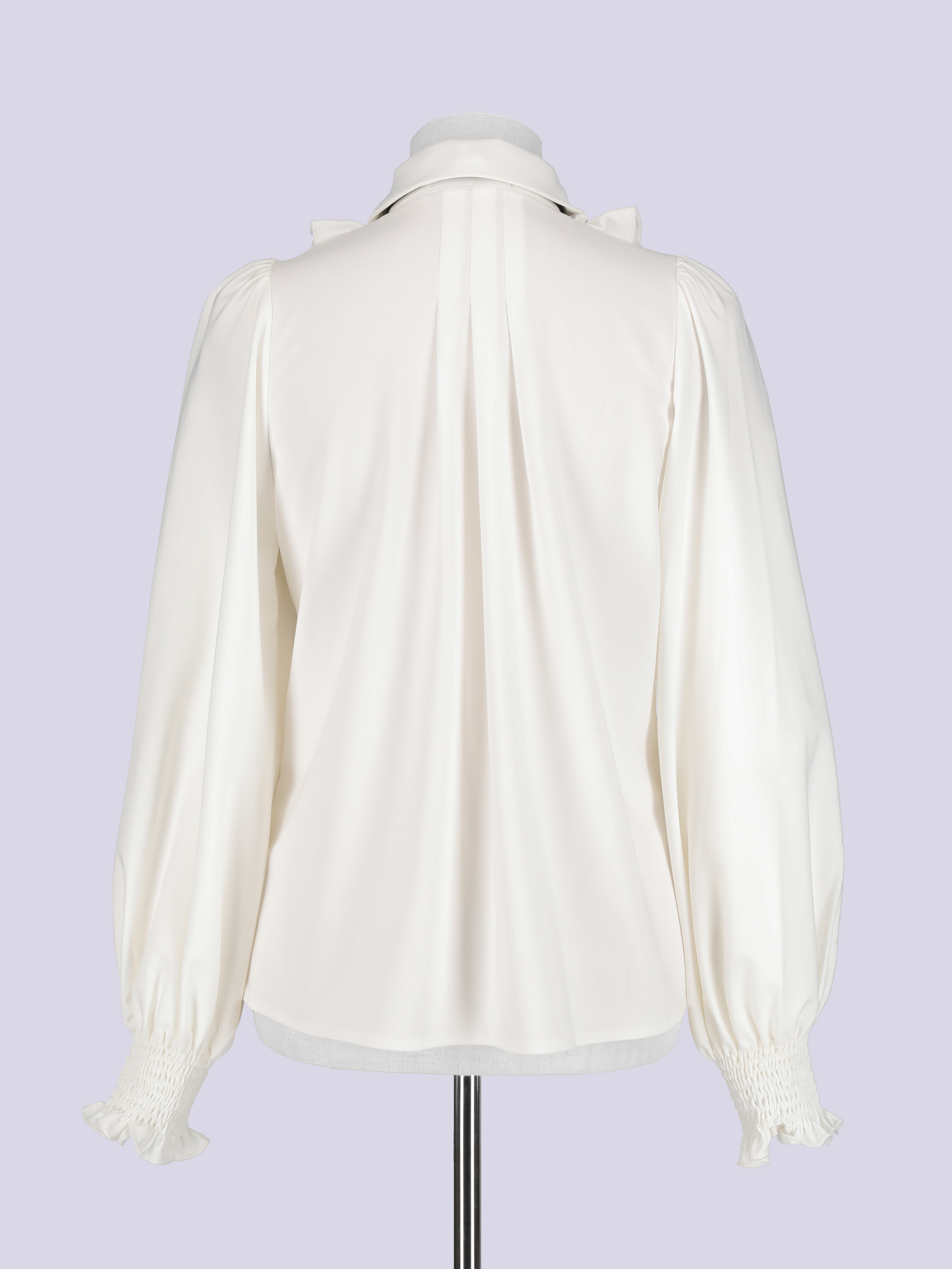 IMVAL / Classic Frill Shirt [WHT] - QOOZA