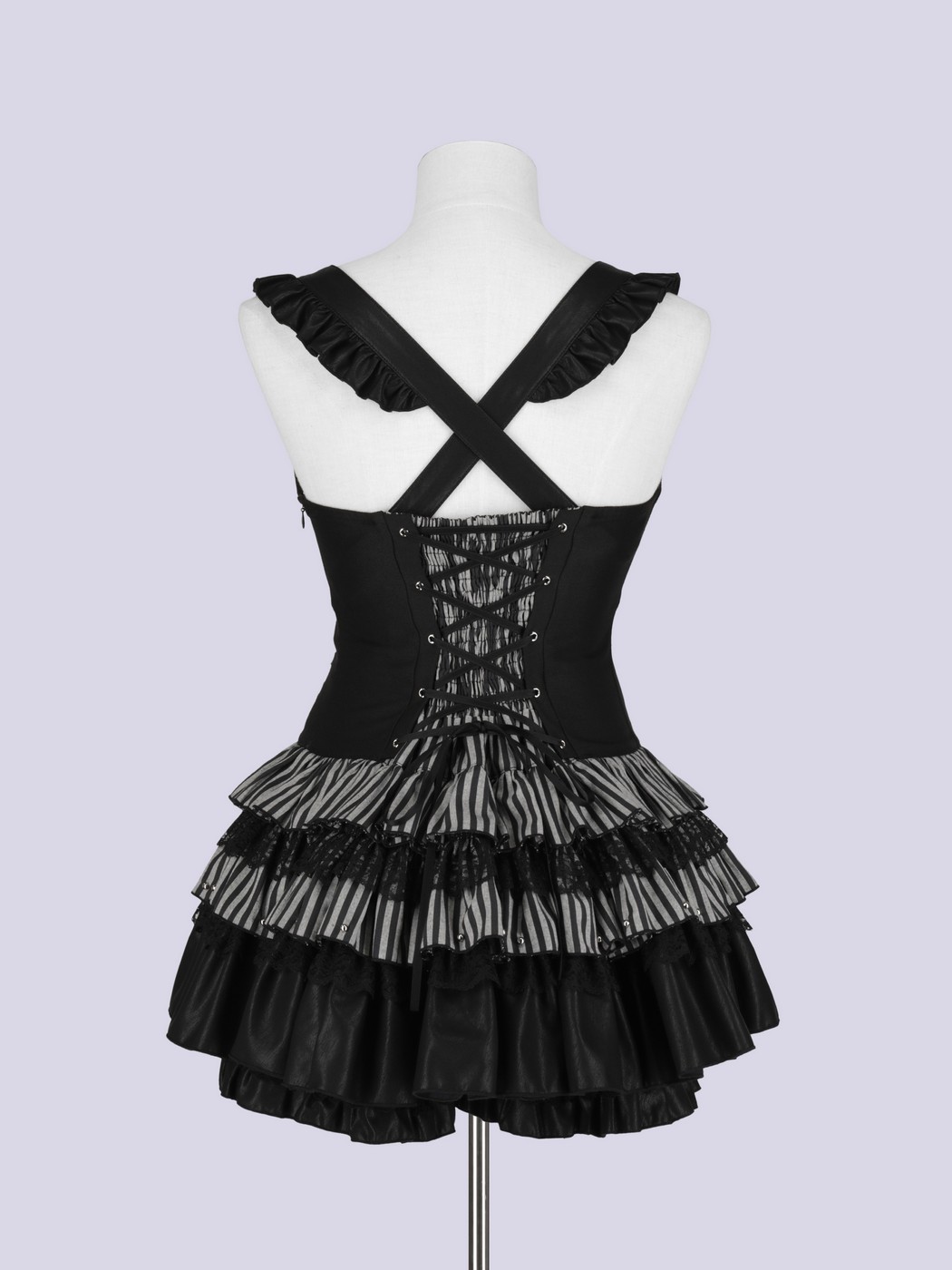 IMVAL / Heart Apron Dress - STRIPE - QOOZA