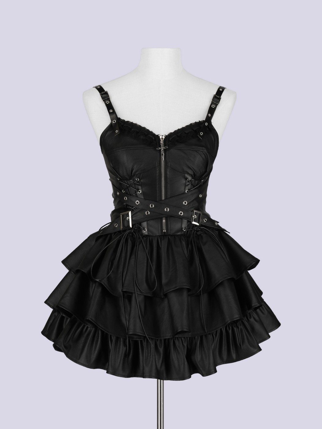 IMVAL / Cross Belt Leather Dress - QOOZA