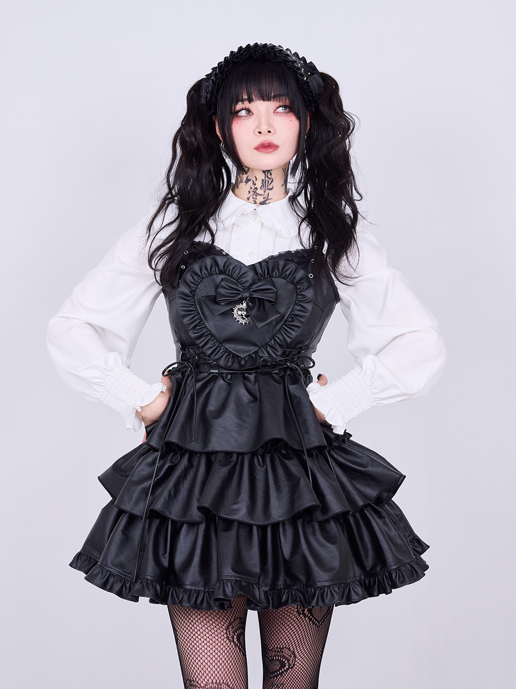 地雷 ゴスロリ QOOZA クーザ IMVAL インヴァル ハート ブラウス ❤︎ IMVAL / Heart Shirt［WHT］（IMV003-WHT） - QOOZA