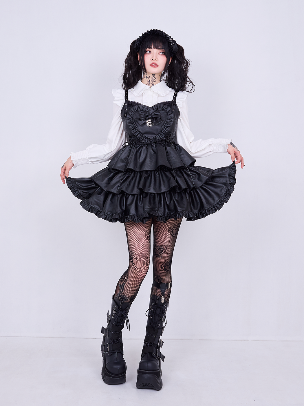 地雷 ゴスロリ QOOZA クーザ IMVAL インヴァル ハート ブラウス ❤︎ 地雷 ゴスロリ QOOZA クーザ IMVAL インヴァル ハート ブラウス