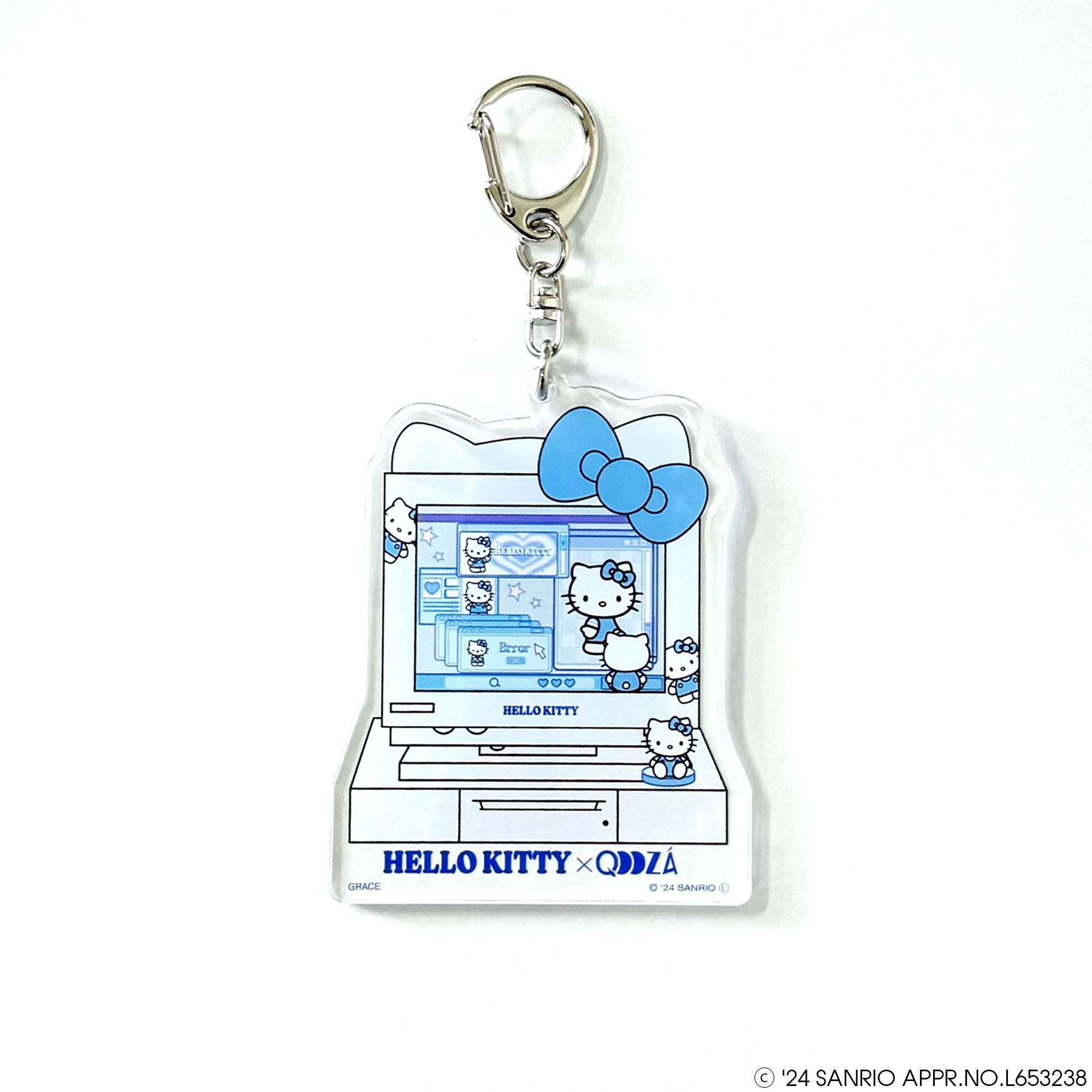 HELLO KITTY 夏が好き キーホルダー レア QOOZA × HELLO KITTY / KITTYコラボ アクリルキーホルダー〔BLU