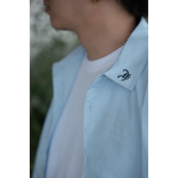 gibous / gibous scorpion short sleeve shirt blue（GB024