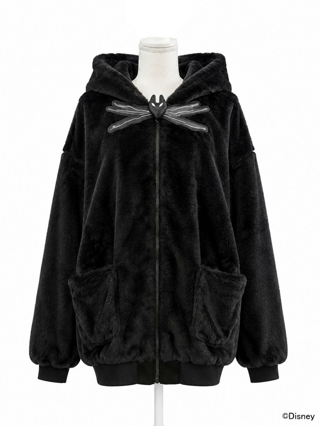 Jack Skellington / Boa Zip-Up Hoodie / QOOZA BLK - QOOZA