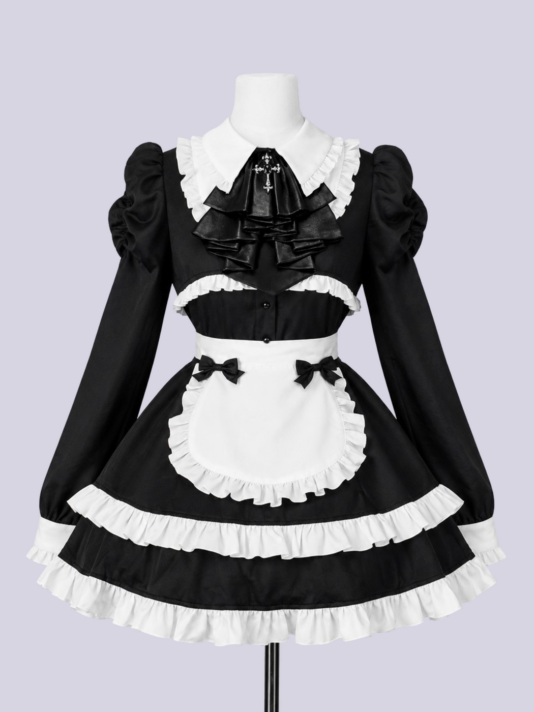 IMVAL / Frill Maid Dress - BLK - QOOZA