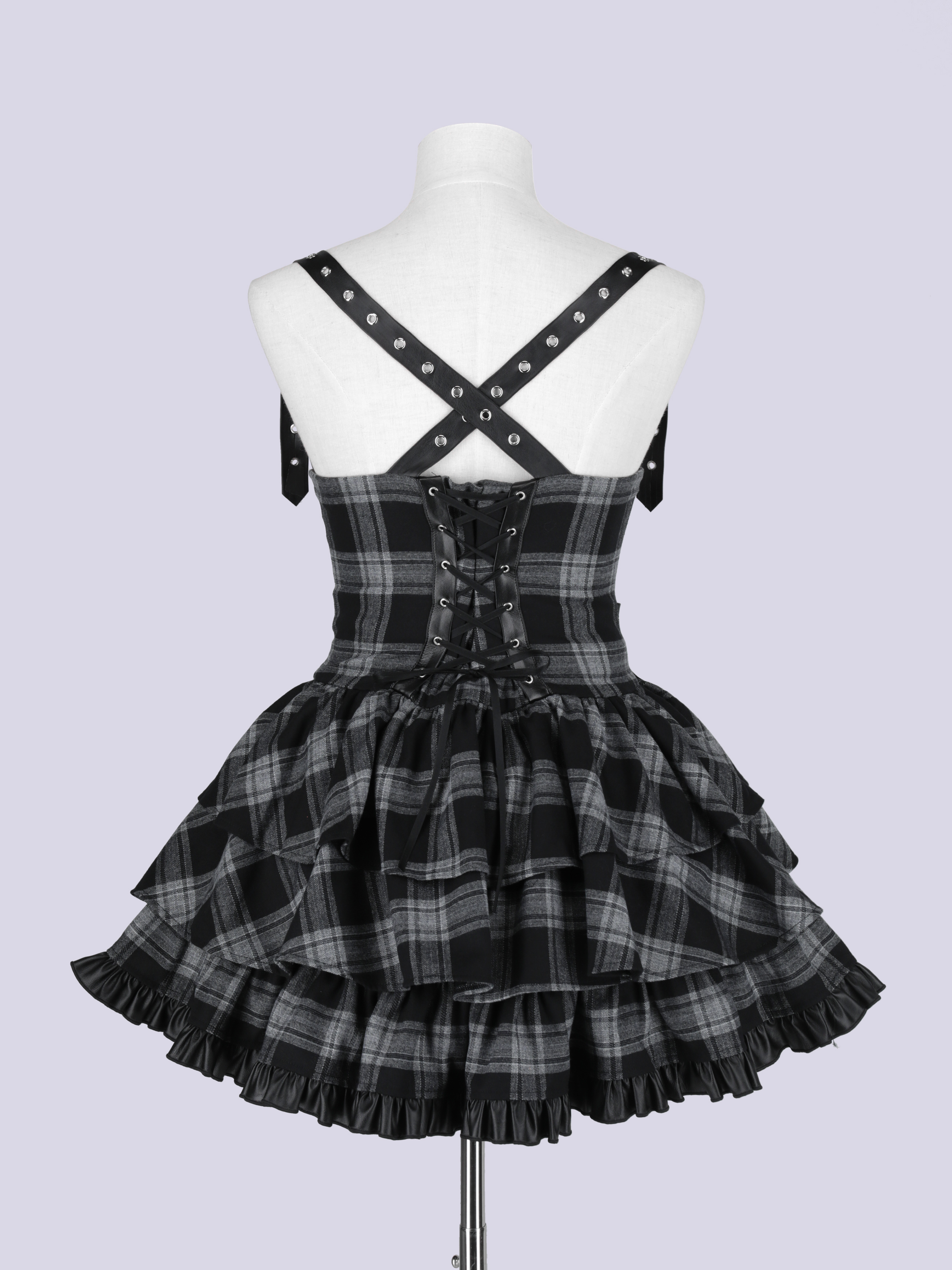 クーザ IMVAL / Frill Leather Dress ブラック IMVAL / Leather Dress [BLK]（IMV002） - QOOZA