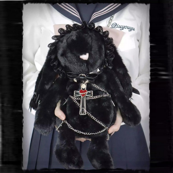 【未使用品】QOOZA Issue Girl バニーぬいぐるみBAG［WHT］ SELECT / ［Issue Girl］バニーぬいぐるみBAG［BLK］ - QOOZA