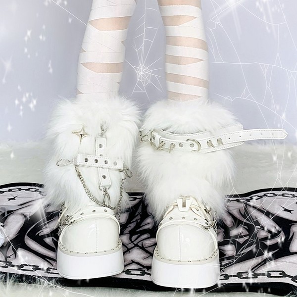 SELECT / ［Issue Girl］ファーハーネスレッグウォーマー［WHT