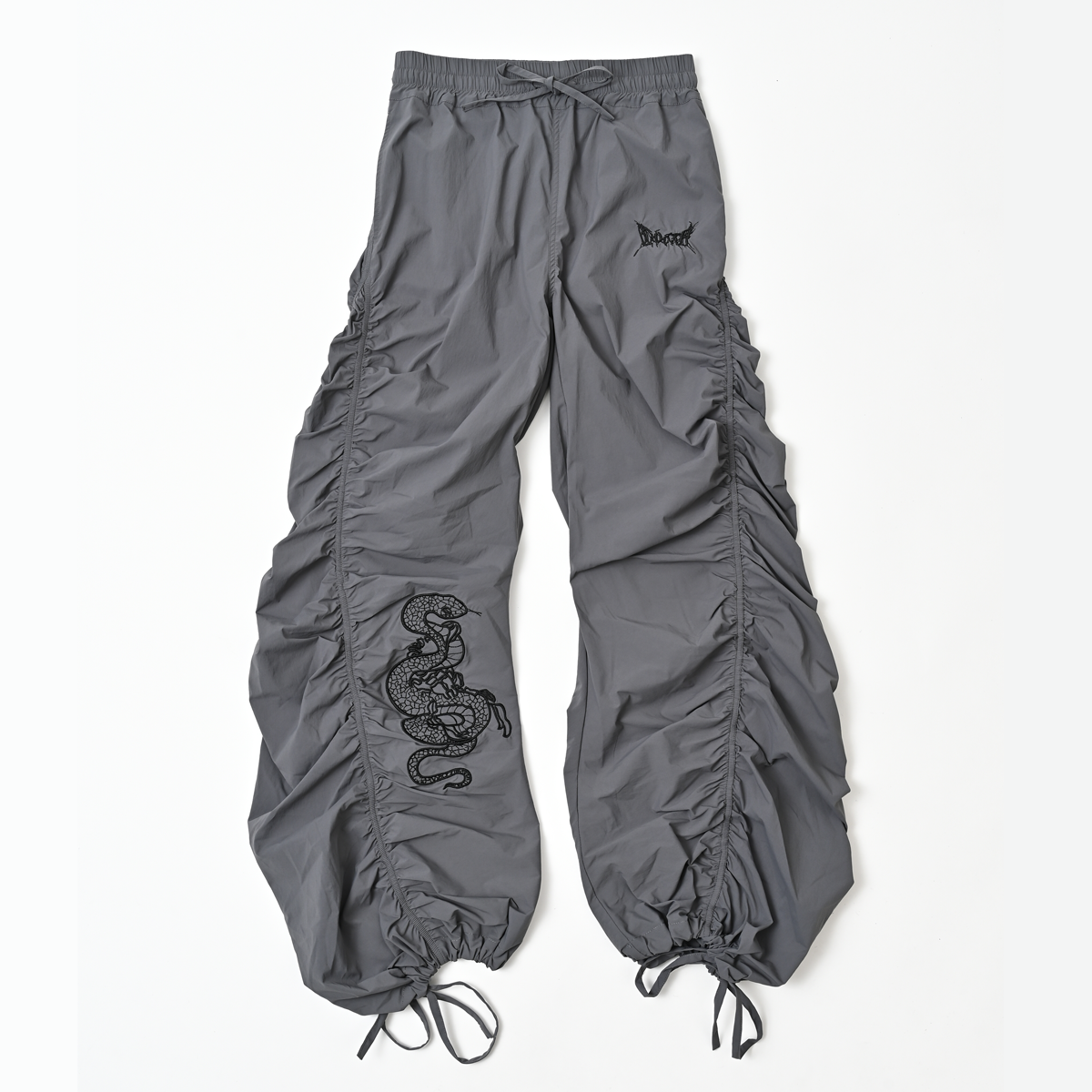 gibous×QOOZA snake scorpion gathered pants gray - QOOZA