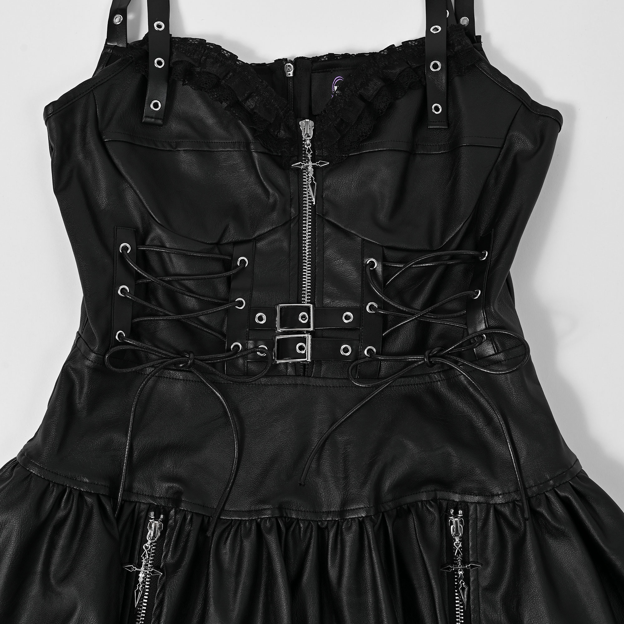 IMVAL / Leather Dress [BLK]（IMV002） - QOOZA
