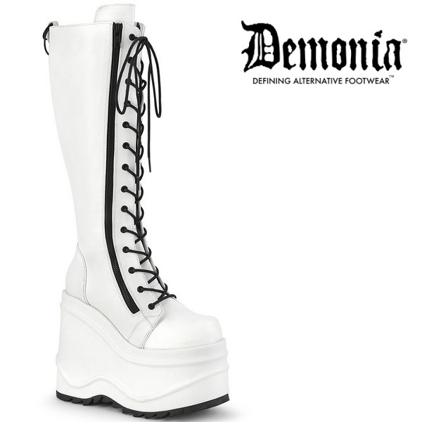 DEMONIA / WAVE-200 Wht Vegan Leather［WAVE200/WVL］ブーツ - QOOZA