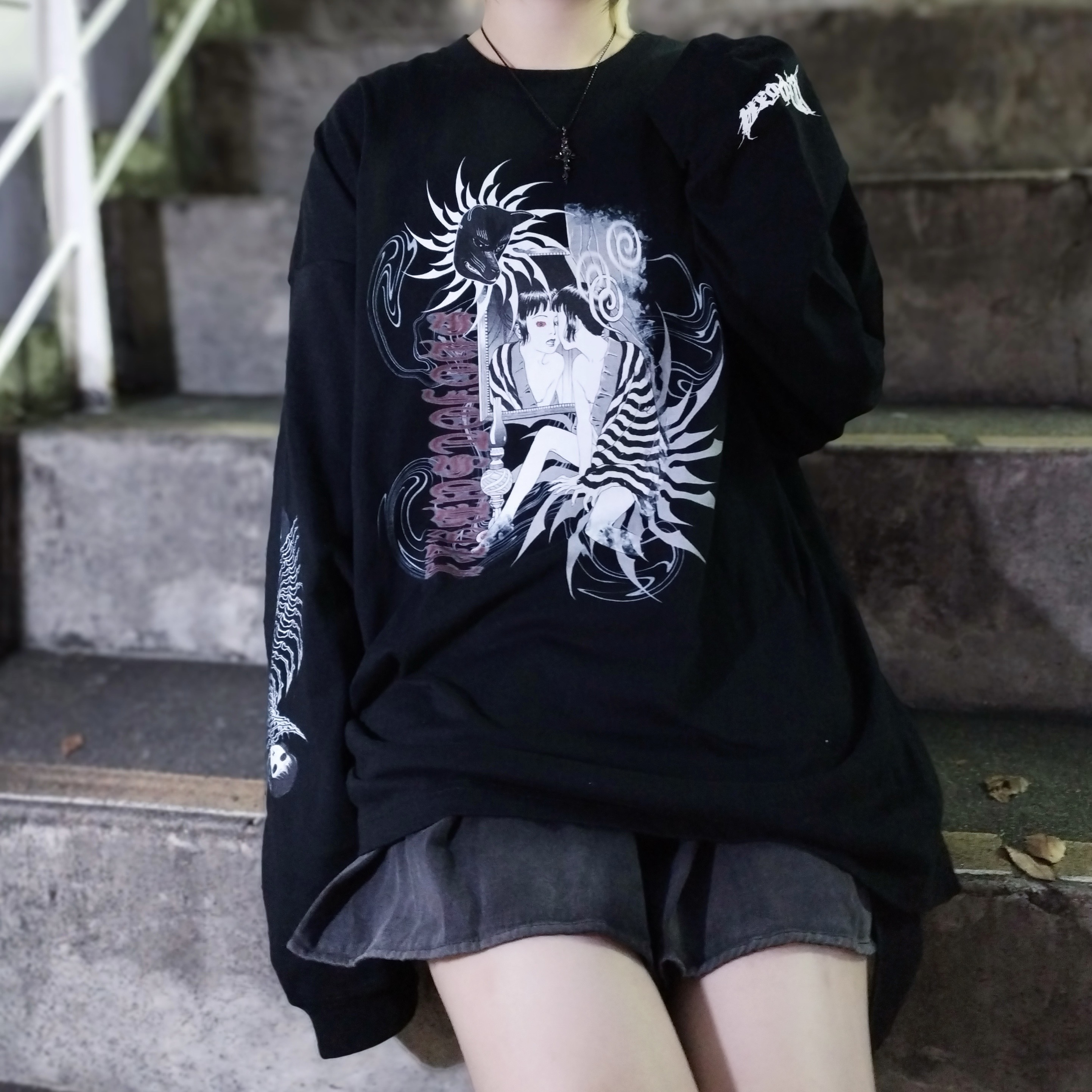 QOOZA × 丸尾末広コラボ / 少女椿「第三話」L/S TEE - QOOZA