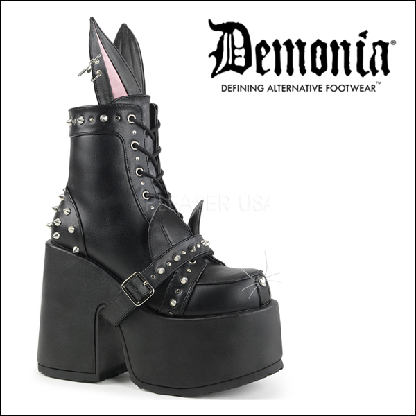 DEMONIA(デモニア) / CAMEL-202 Chunky Heel Black [CAM202/BVL]ブーツ