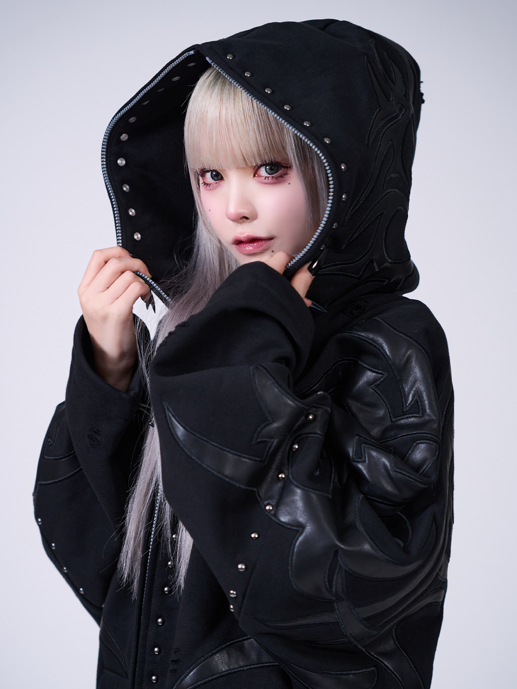 IMVAL×GALFY / Bondage Dog Hoodie［BLK］ - QOOZA