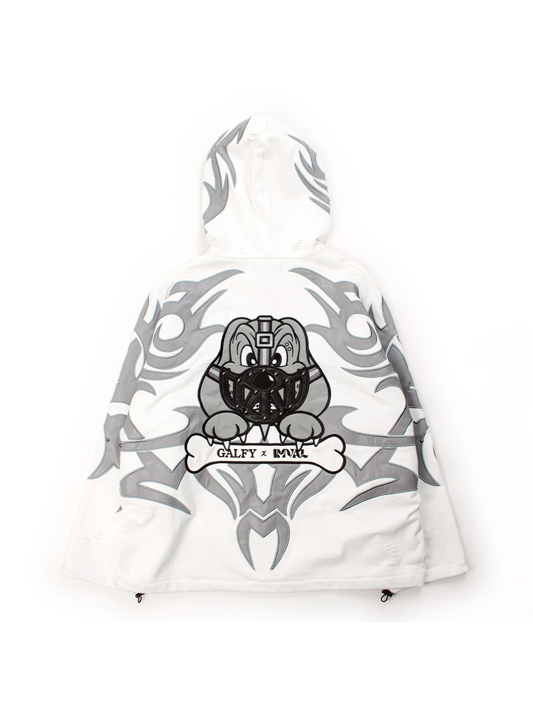 IMVAL×GALFY / Bondage Dog Hoodie［WHT］ - QOOZA