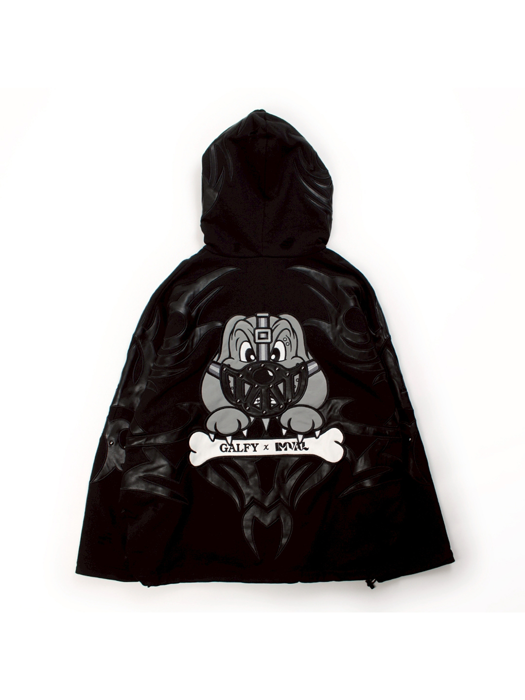 IMVAL×GALFY / Bondage Dog Hoodie［BLK］ - QOOZA