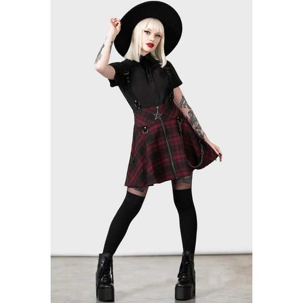 KILLSTAR / Study Hell Suspender Skirt [CRIMSON] スカート 