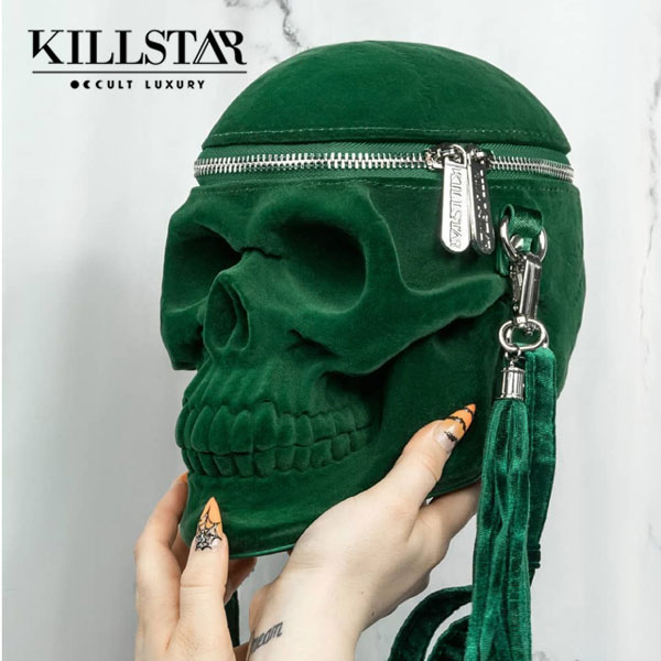 KILLSTAR Grave Digger Skull Handbag [GREEN] ハンドバッグ 