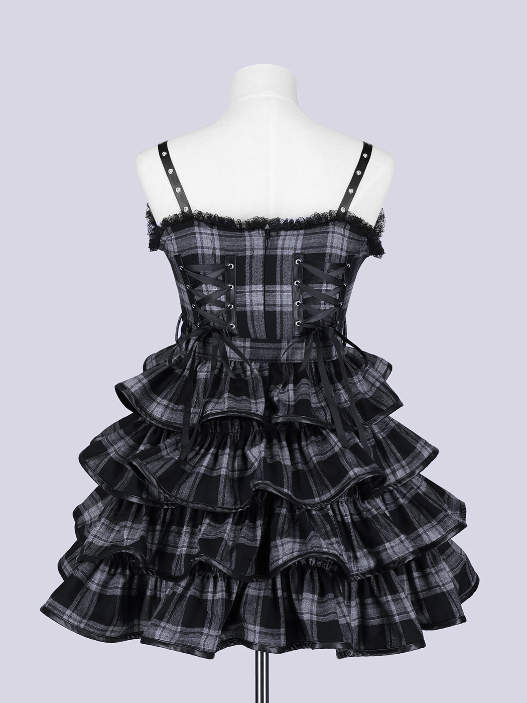 IMVAL / Check Layered Dress［GRY］ - QOOZA