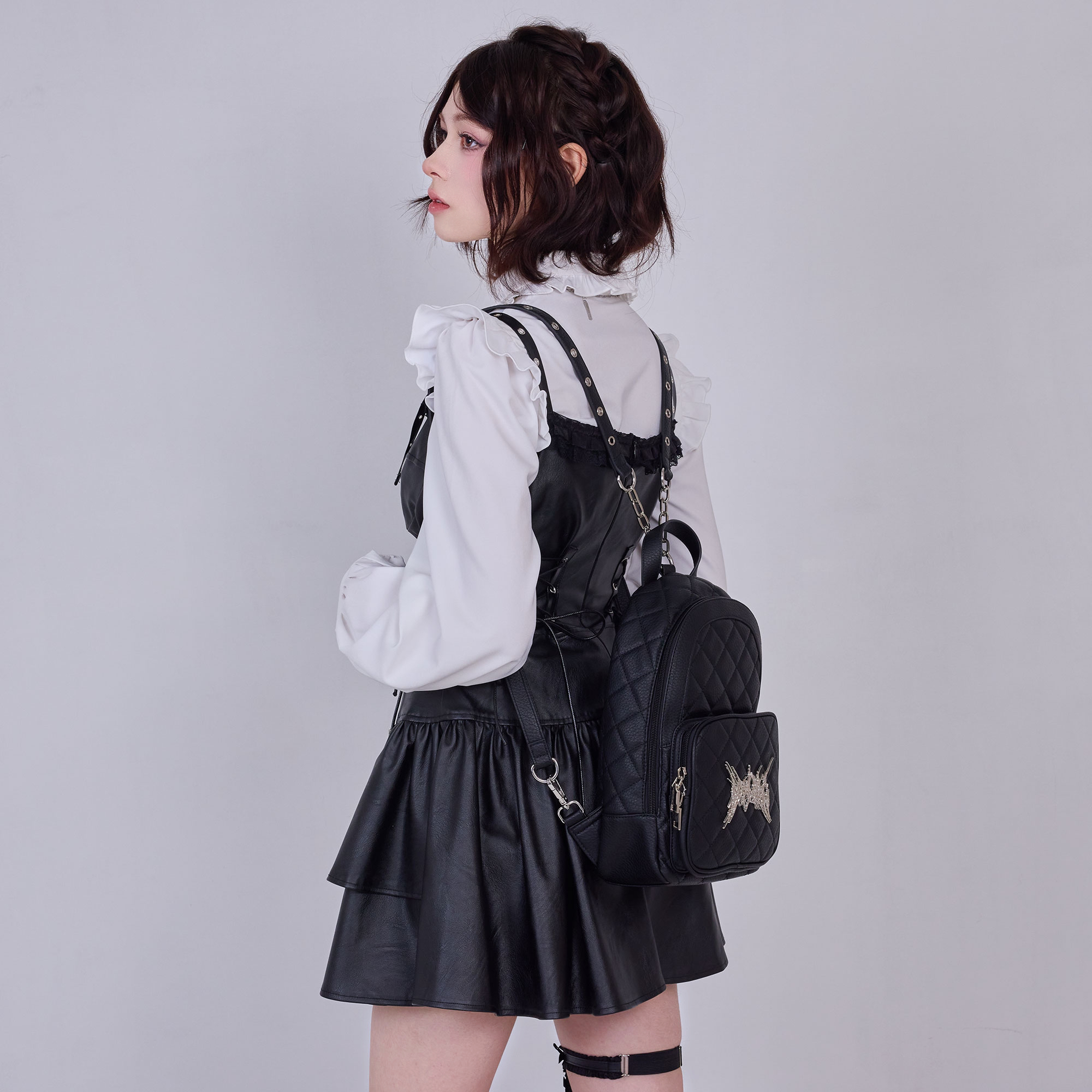 IMVAL / PU Leather Mini Backpack - QOOZA