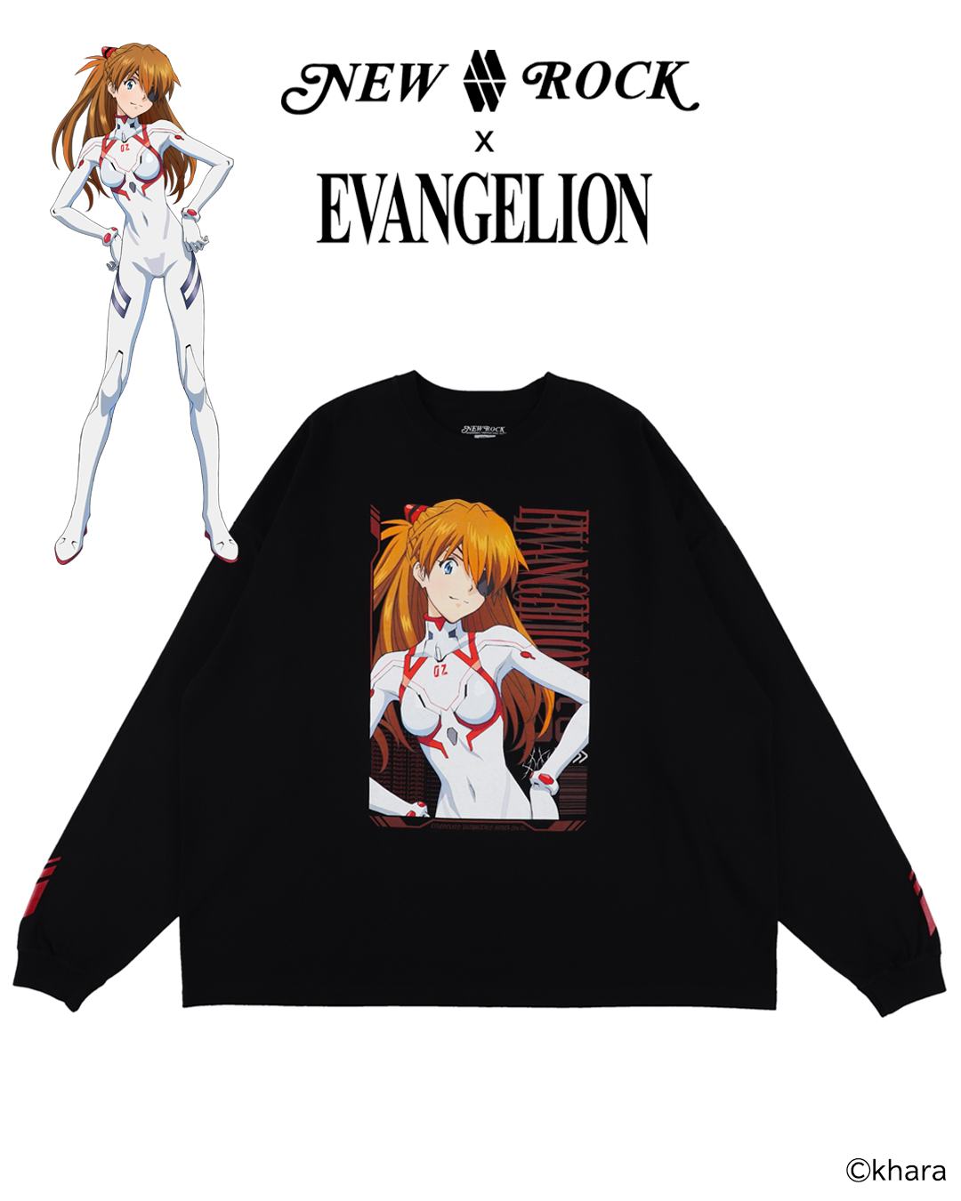 NEW ROCK × EVANGELION / 式波・アスカ・ラングレー L/S TEE - QOOZA