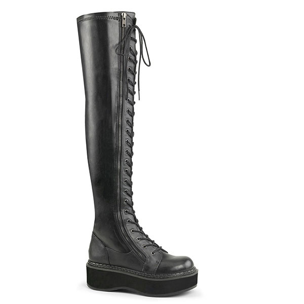 Demonia ニーハイブーツ　Blk Str Vegan Leather DEMONIA / EMILY-375 Blk Str Vegan Leather［EMI375/BVL］ニーハイ