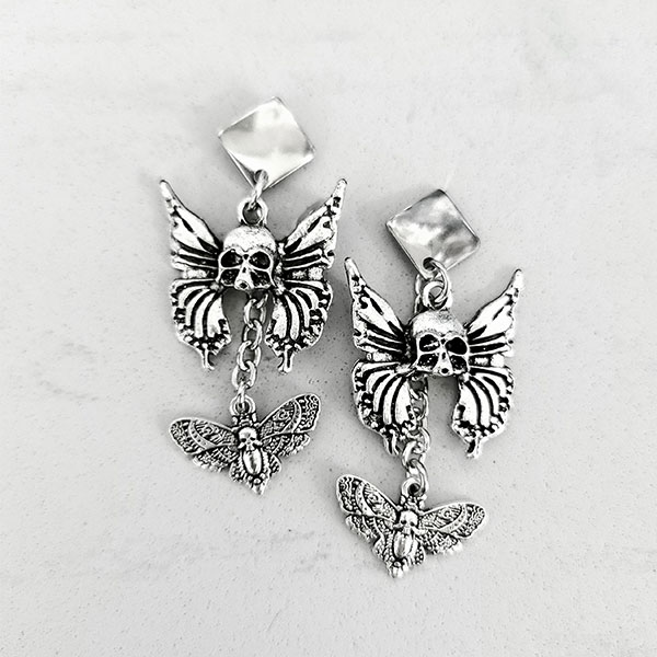 ARTRICK / 2Butterfly Skull Pierce ピアス（ART063） - QOOZA