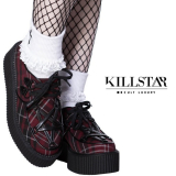 【即納】KILLSTAR / Hexellent Creepers [BLOOD TARTAN] シューズ（KSRA003932）