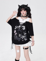 SELECT / ［CRAZYGIRL］レースアップオフショルダートップス