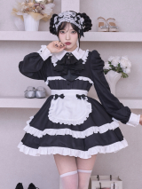 IMVAL / Frill Maid Dress - BLK