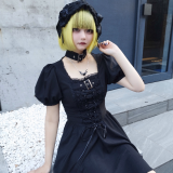 予約【即納】Dark in Love / Punk rock lace up dress ワンピース［DW862］