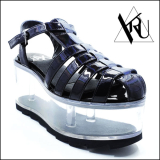 【セール】YRU / QLOUD CHARIOT - BLACK サンダル (800016)【在庫限り】